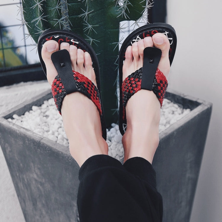 Youth Trend Woven Texture Slippers for Men