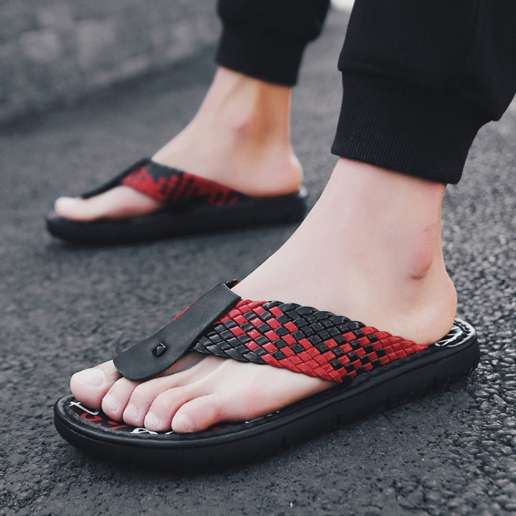 Youth Trend Woven Texture Slippers for Men