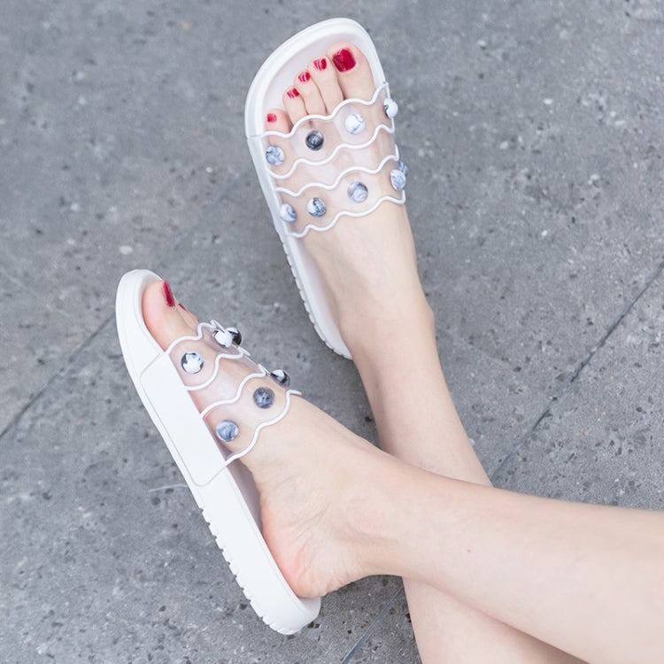Fashion Elegant Transparent Agate Slippers for Women