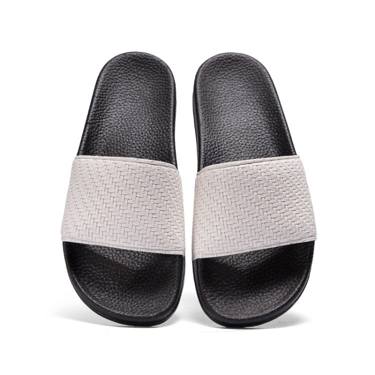 Grid Texture Fashion Slip Wearable Home Couple Slippers