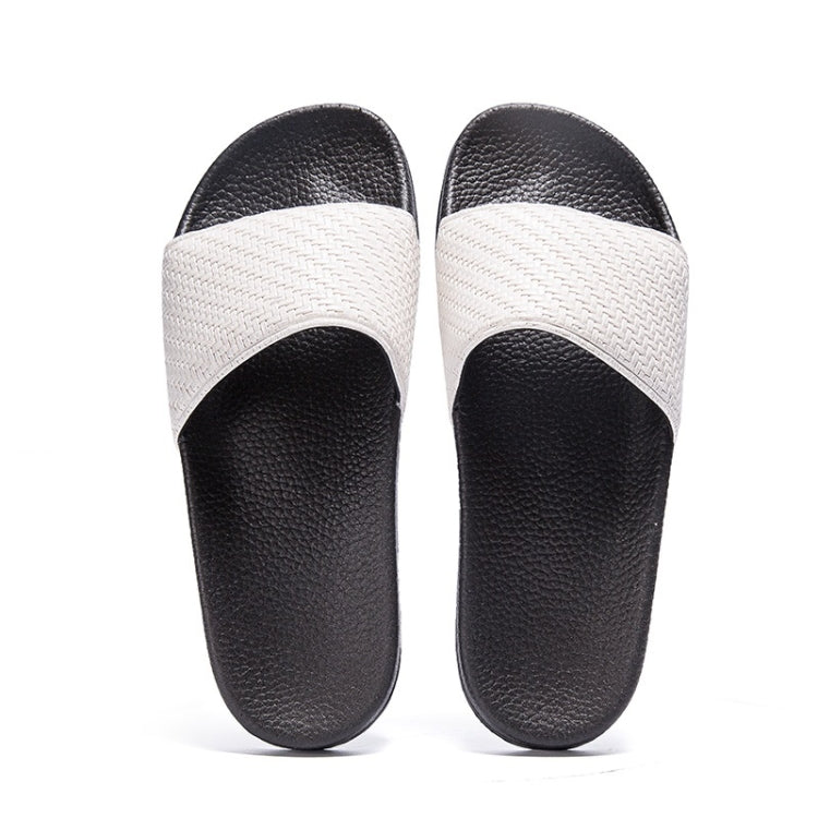 Grid Texture Fashion Slip Wearable Home Couple Slippers