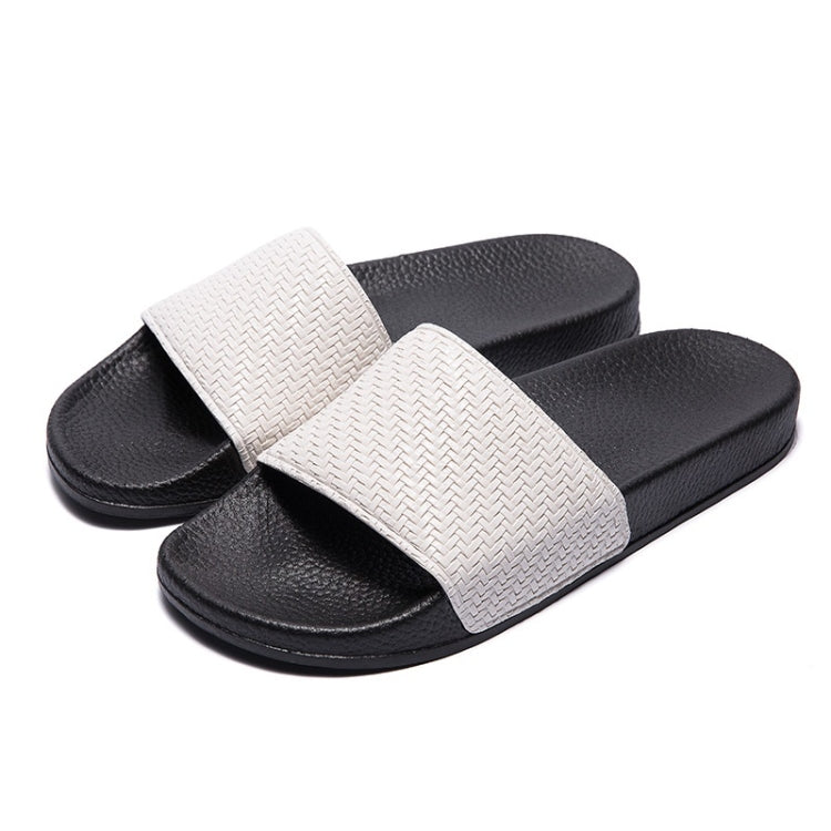 Grid Texture Fashion Slip Wearable Home Couple Slippers