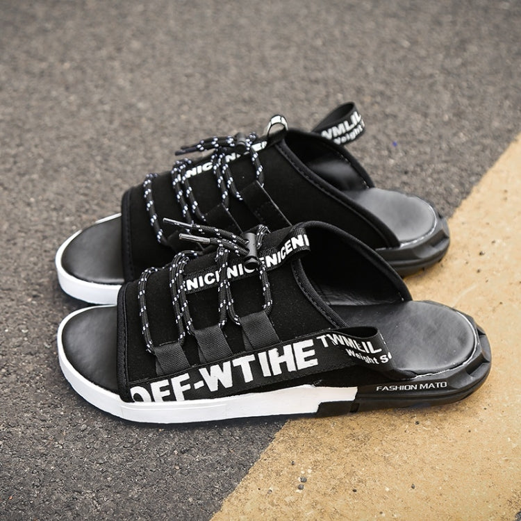 Breathable Mesh Lightweight Anti-skid Wear-resistant Telescopic Buckle Slippers for Men