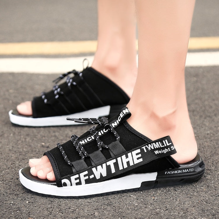 Breathable Mesh Lightweight Anti-skid Wear-resistant Telescopic Buckle Slippers for Men