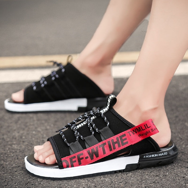 Breathable Mesh Lightweight Anti-skid Wear-resistant Telescopic Buckle Slippers for Men