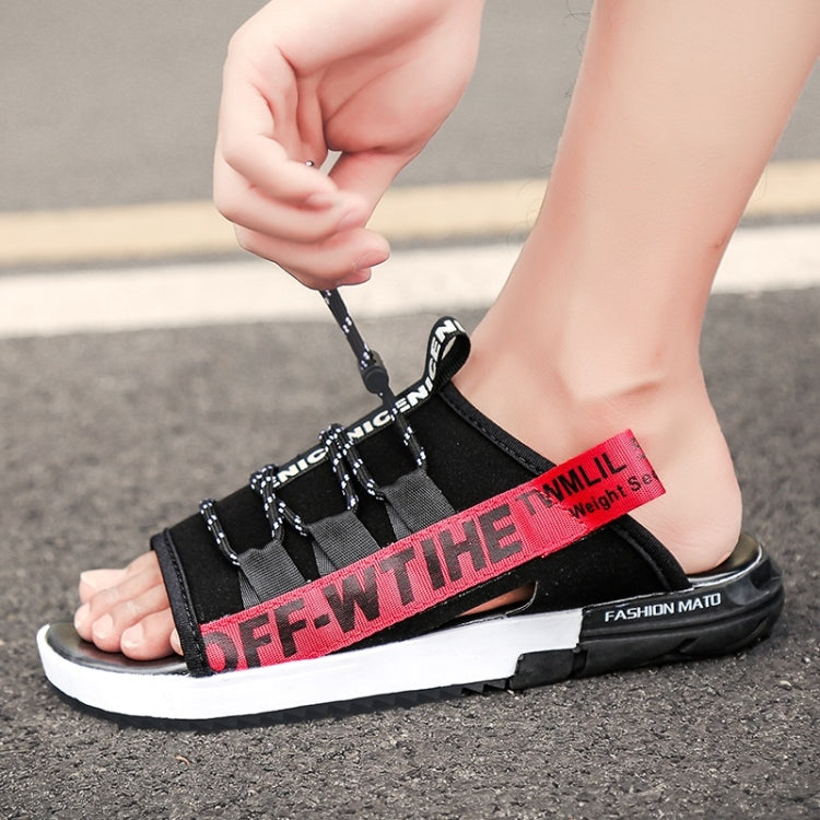 Breathable Mesh Lightweight Anti-skid Wear-resistant Telescopic Buckle Slippers for Men
