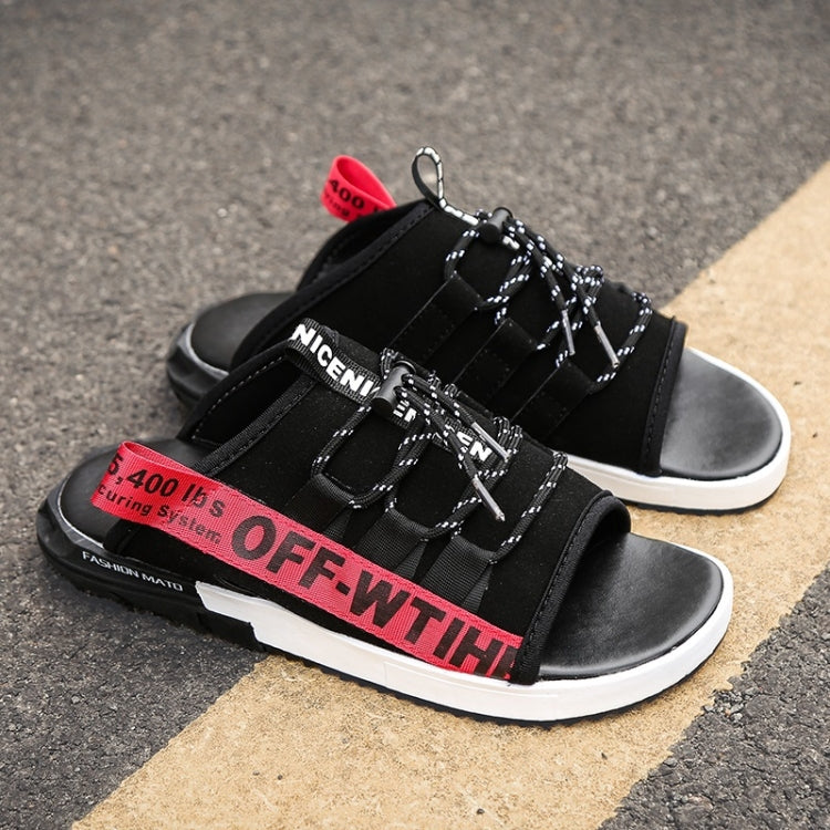 Breathable Mesh Lightweight Anti-skid Wear-resistant Telescopic Buckle Slippers for Men