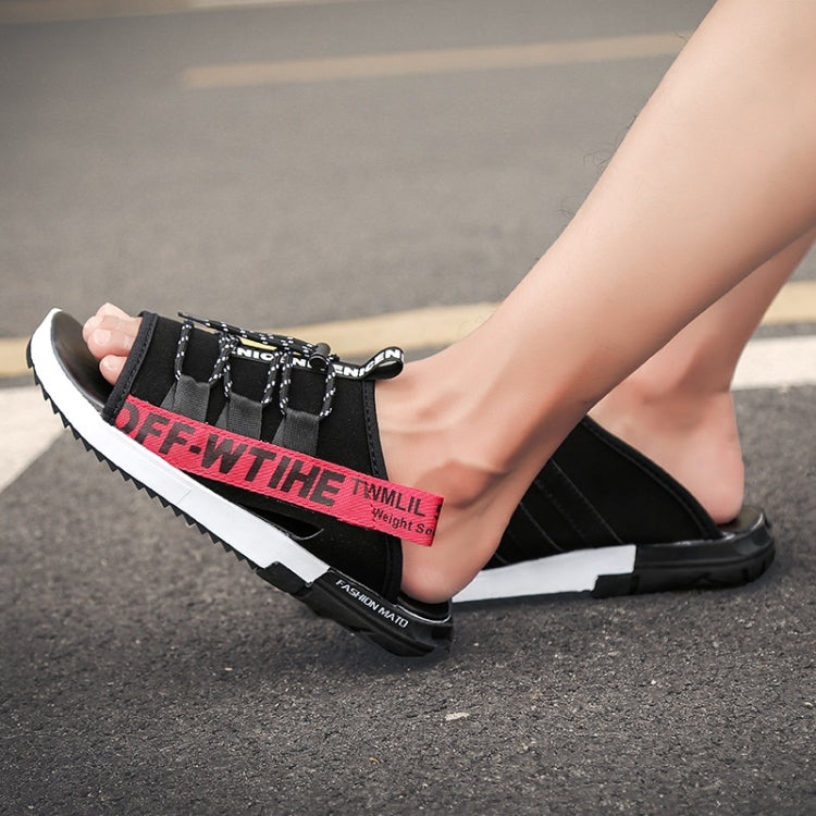 Breathable Mesh Lightweight Anti-skid Wear-resistant Telescopic Buckle Slippers for Men