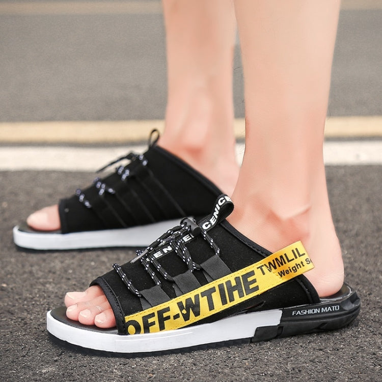 Breathable Mesh Lightweight Anti-skid Wear-resistant Telescopic Buckle Slippers for Men