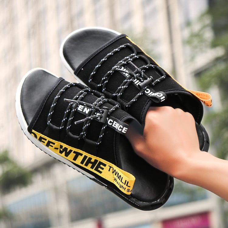 Breathable Mesh Lightweight Anti-skid Wear-resistant Telescopic Buckle Slippers for Men