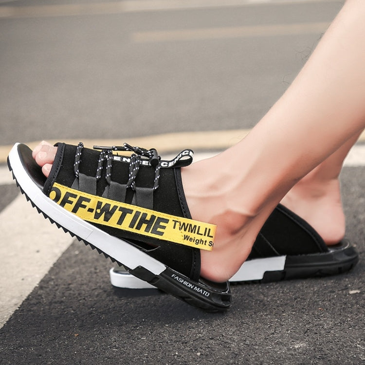 Breathable Mesh Lightweight Anti-skid Wear-resistant Telescopic Buckle Slippers for Men