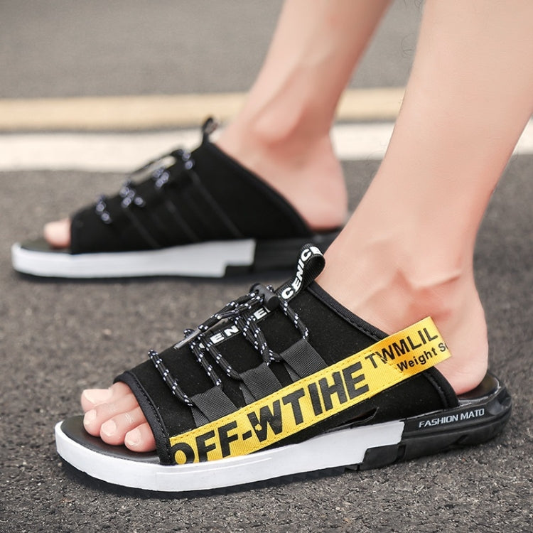Breathable Mesh Lightweight Anti-skid Wear-resistant Telescopic Buckle Slippers for Men