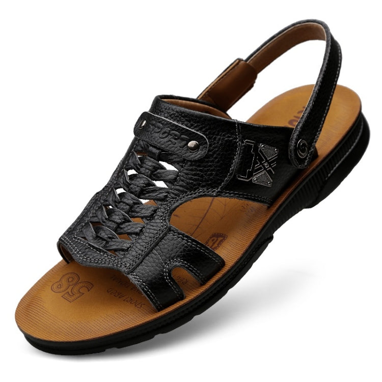 Youth Trend Casual First Layer Cowhide Beach Sandals for Men