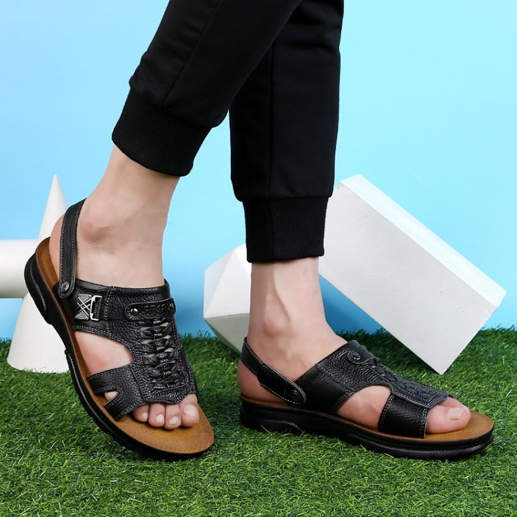 Youth Trend Casual First Layer Cowhide Beach Sandals for Men