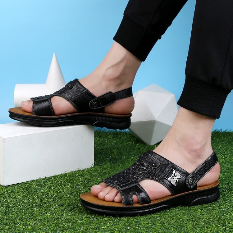 Youth Trend Casual First Layer Cowhide Beach Sandals for Men