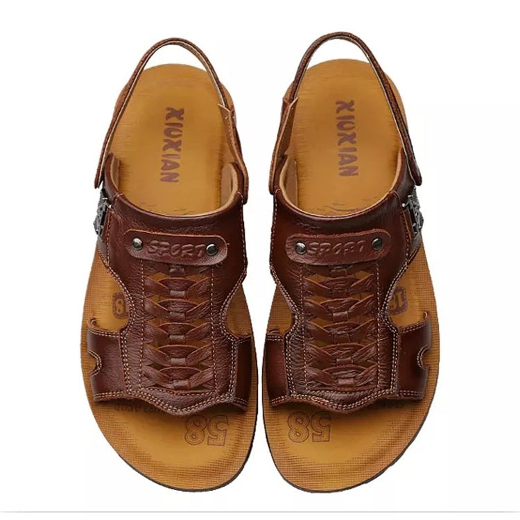 Youth Trend Casual First Layer Cowhide Beach Sandals for Men