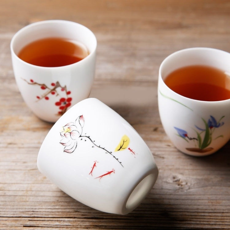 110ml Color Changing Tea Cup Ceramics White Porcelain Single Cup Pastel Kung Fu Teaware Set