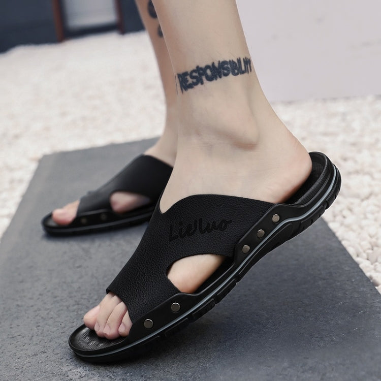 Casual Fashion Trend Microfiber Leather Slippers for Men