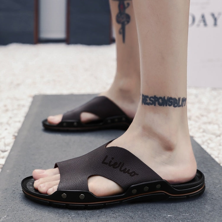 Casual Fashion Trend Microfiber Leather Slippers for Men