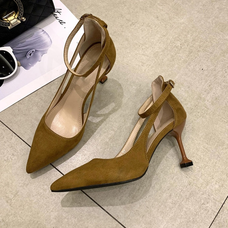 Fashion Stiletto High-heeled Pointed Head Suede Shoes for Women