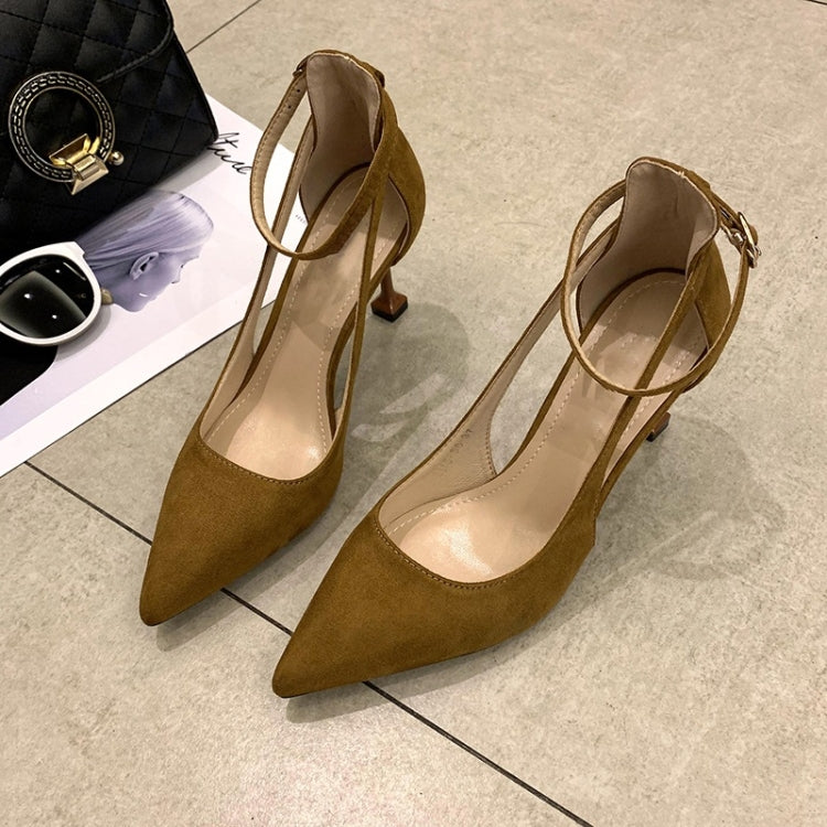 Fashion Stiletto High-heeled Pointed Head Suede Shoes for Women