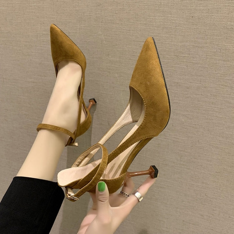 Fashion Stiletto High-heeled Pointed Head Suede Shoes for Women