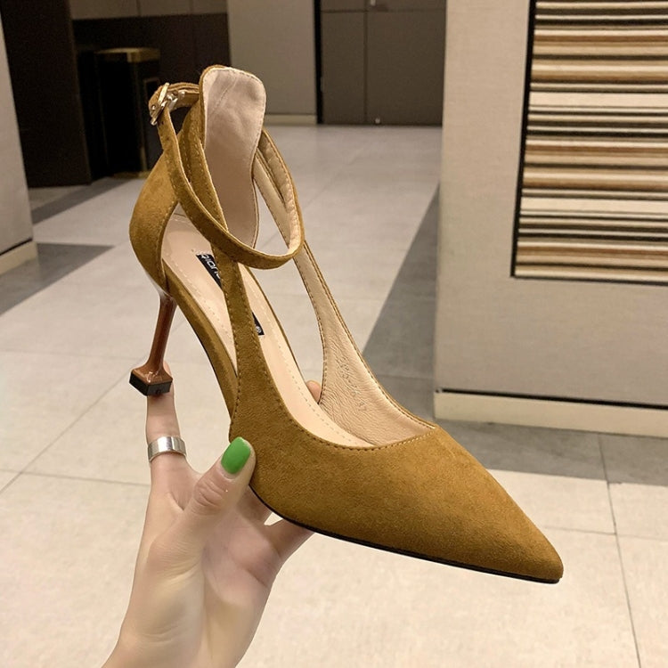 Fashion Stiletto High-heeled Pointed Head Suede Shoes for Women