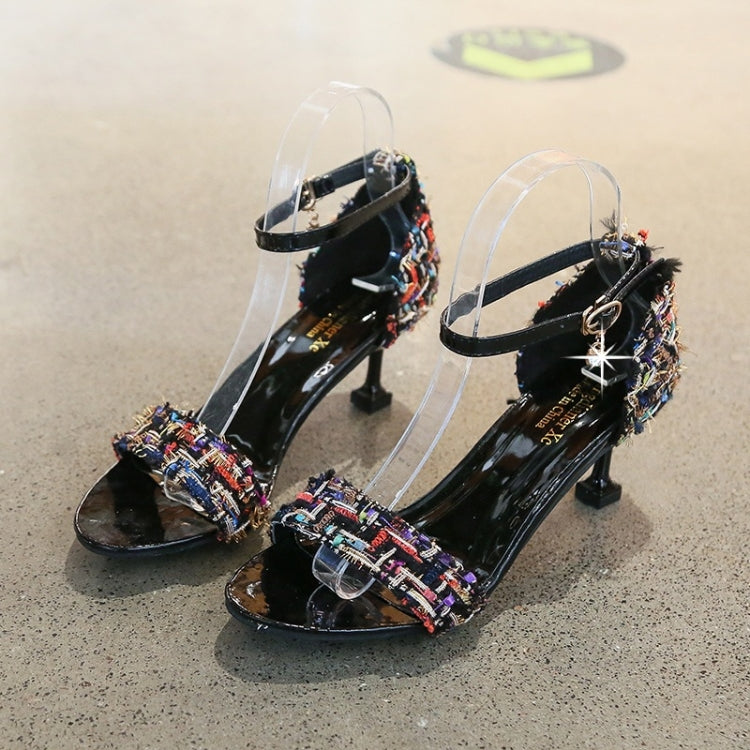 Stiletto Color Matching Open Toe Round Head Sandals for Women
