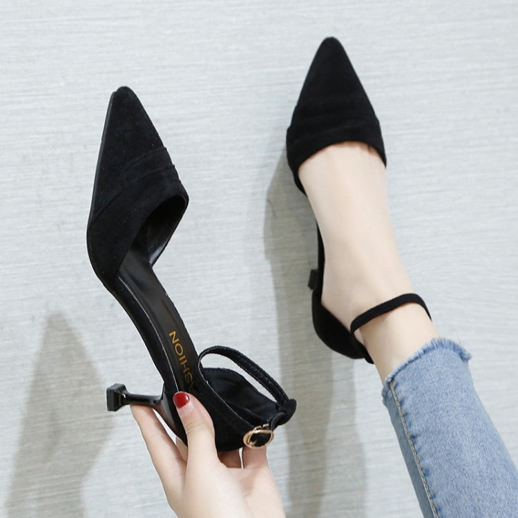 Simple and Stylish Wild Thin Heel Suede Shoes for Women