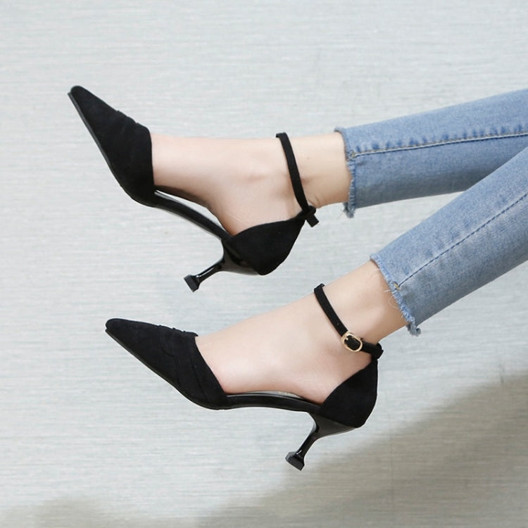 Simple and Stylish Wild Thin Heel Suede Shoes for Women