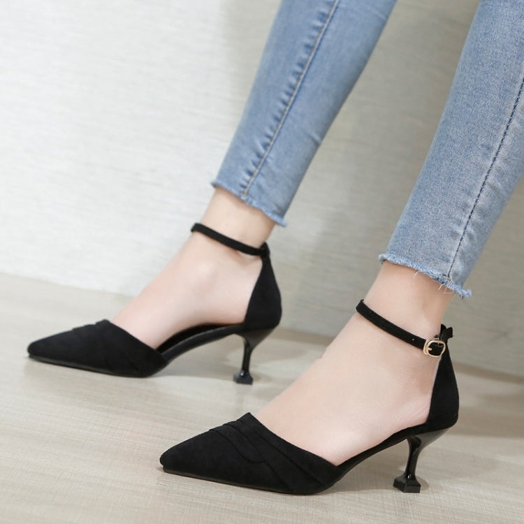 Simple and Stylish Wild Thin Heel Suede Shoes for Women
