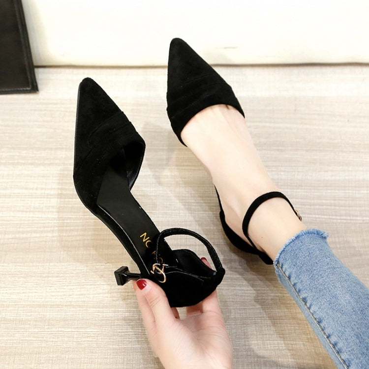 Simple and Stylish Wild Thin Heel Suede Shoes for Women
