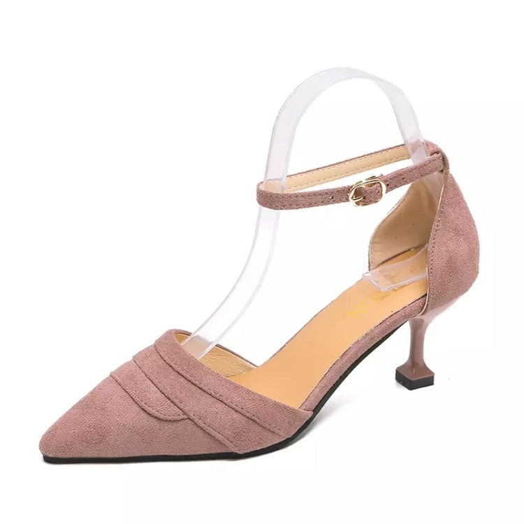 Simple and Stylish Wild Thin Heel Suede Shoes for Women