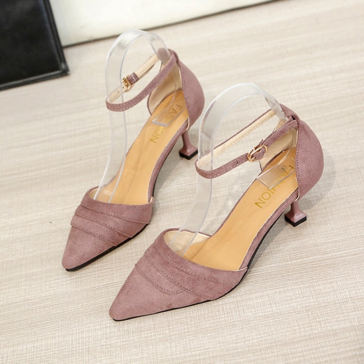 Simple and Stylish Wild Thin Heel Suede Shoes for Women