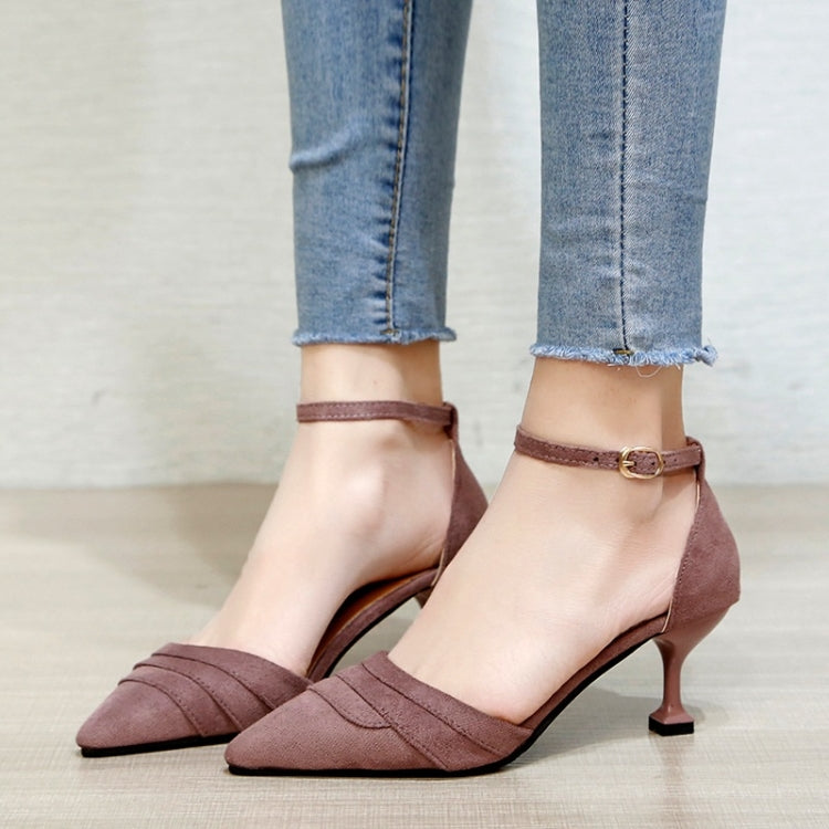 Simple and Stylish Wild Thin Heel Suede Shoes for Women