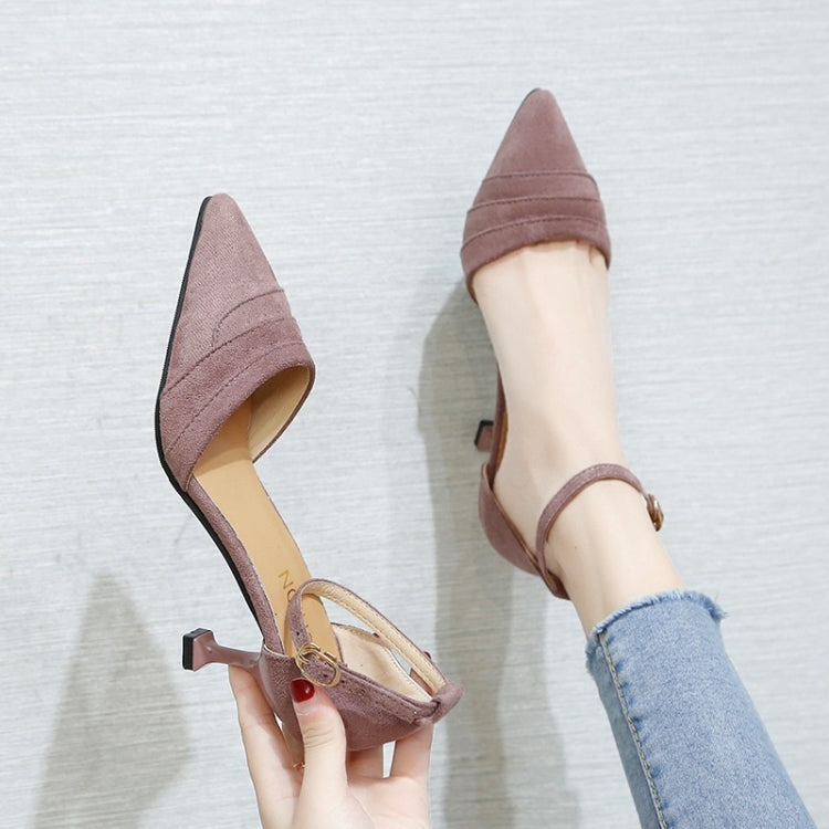 Simple and Stylish Wild Thin Heel Suede Shoes for Women