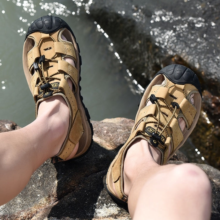 First Layer Cowhide Outdoor Leisure Beach Sandals for Men