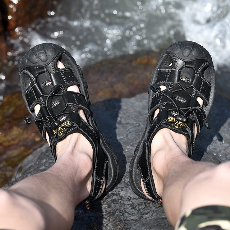 First Layer Cowhide Outdoor Leisure Beach Sandals for Men