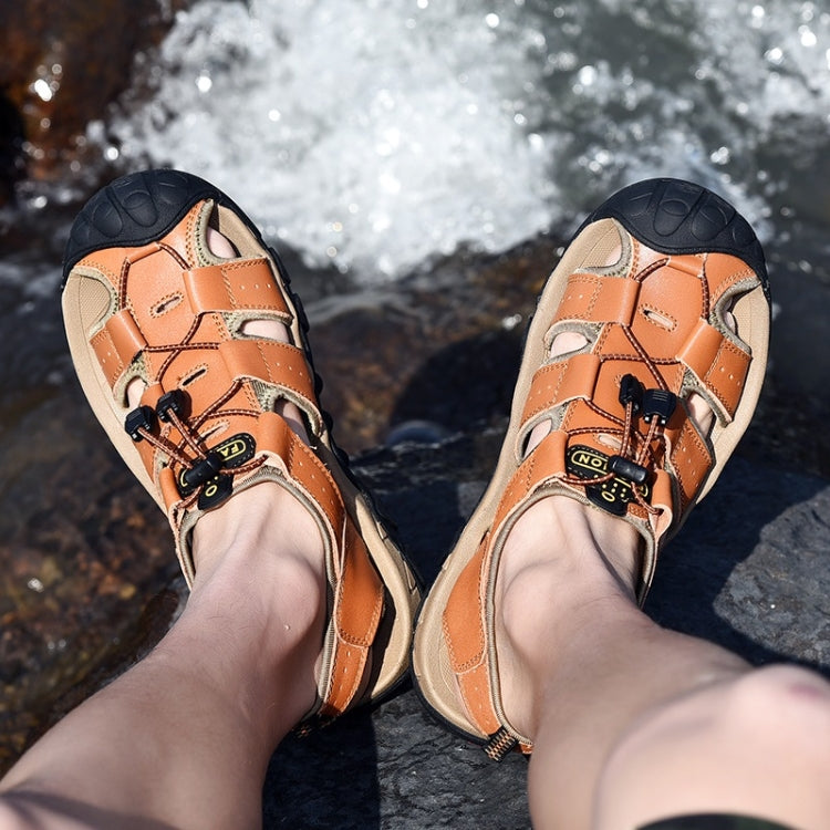 First Layer Cowhide Outdoor Leisure Beach Sandals for Men