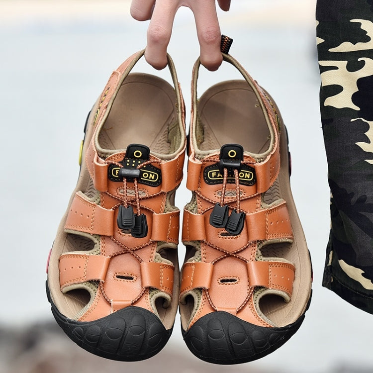 First Layer Cowhide Outdoor Leisure Beach Sandals for Men