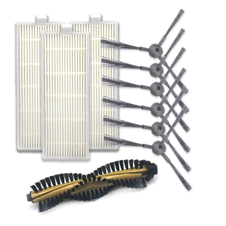 XI216 A Pair K614 Side Brushes + 3 PCS I207 Filters +I202 Main Brush Sets for ILIFE A4