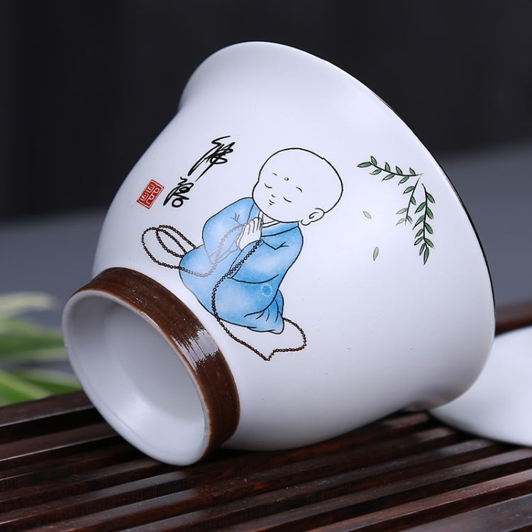 9 in 1 Ding Kiln Matte Glaze White Porcelain KungFu Tea Set Zen Tea Set Ceramic Teaware Set with Gift Box & 6 Cups