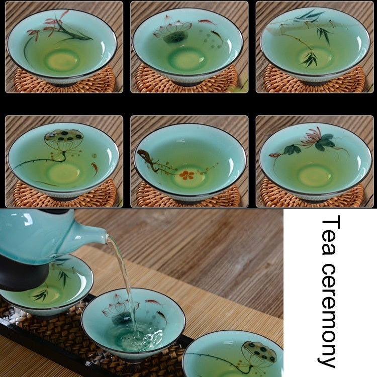Pure Hand-painted Ceramic Celadon Personal KungFu Tea Single Cup
