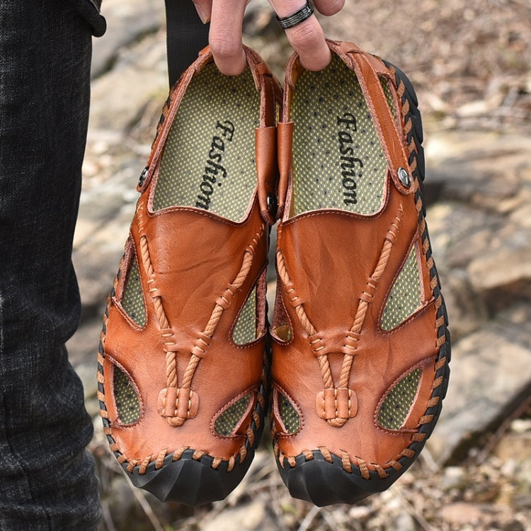 First Layer Leather Thick Bottom Outdoor Casual Sandals for Men