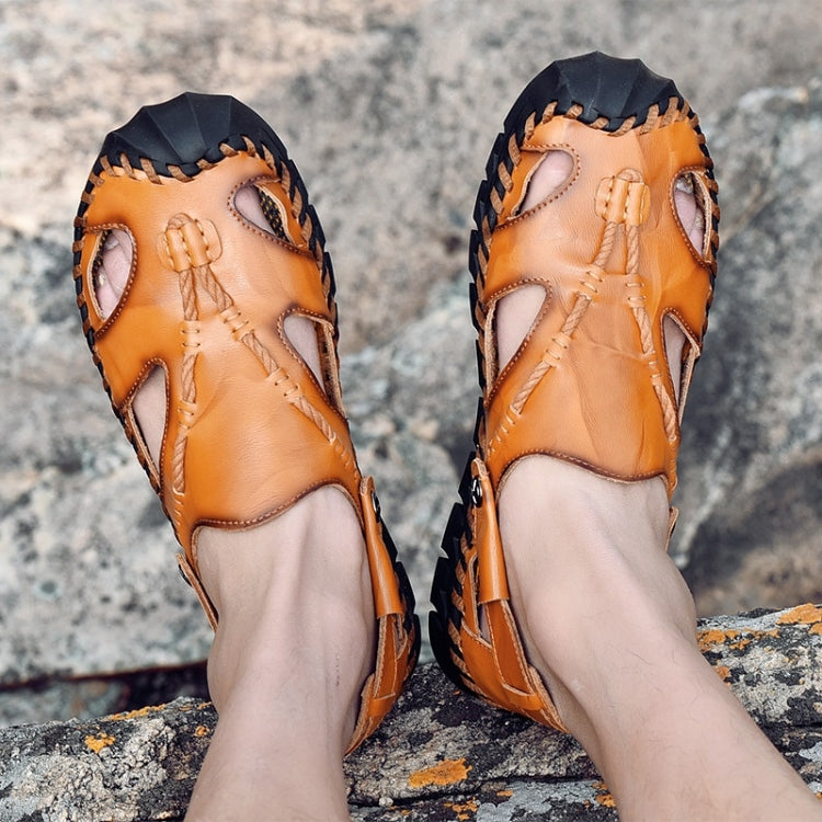 First Layer Leather Thick Bottom Outdoor Casual Sandals for Men