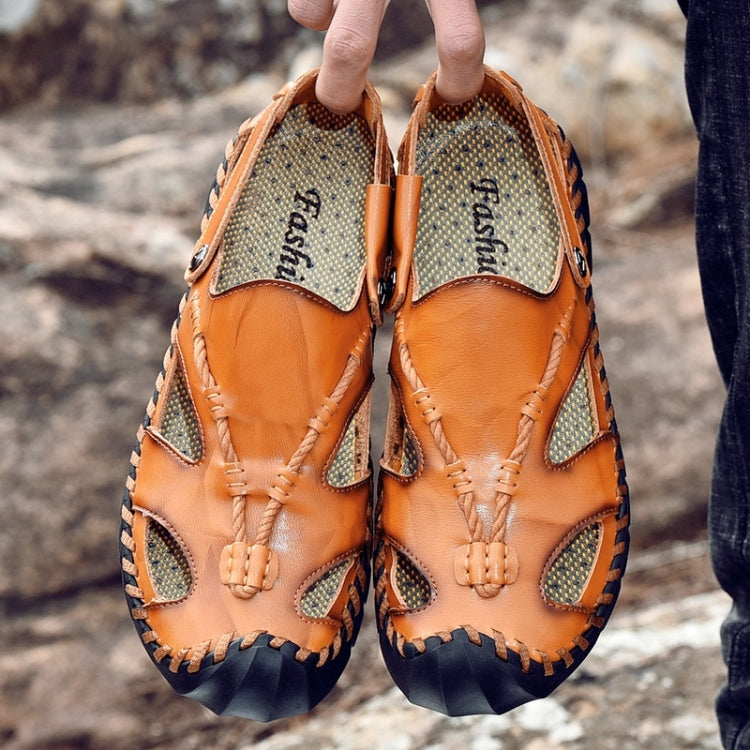 First Layer Leather Thick Bottom Outdoor Casual Sandals for Men
