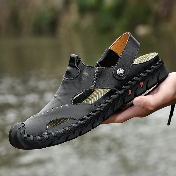 Hand-stitched Outdoor Casual Leather Beach Shoes Sandals for Men