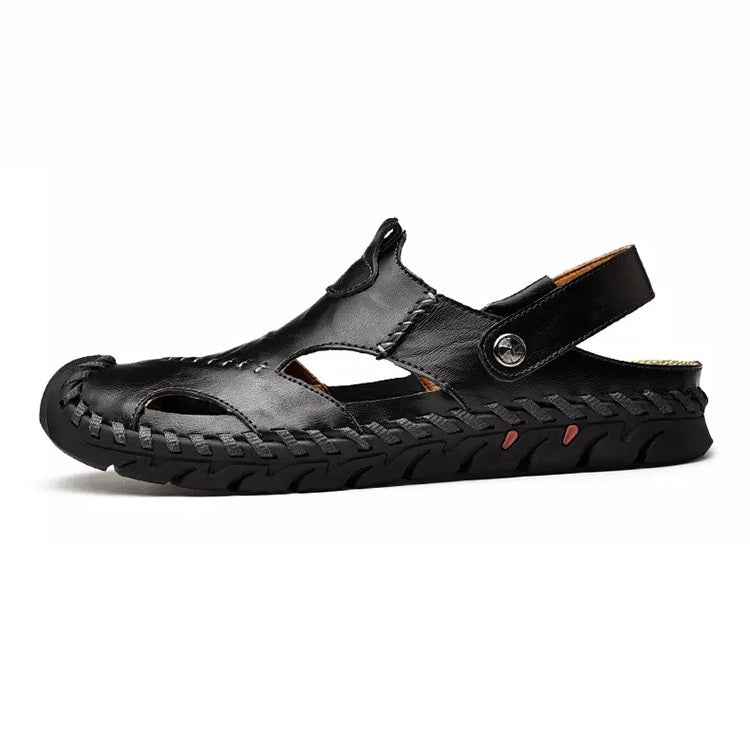 Hand-stitched Outdoor Casual Leather Beach Shoes Sandals for Men