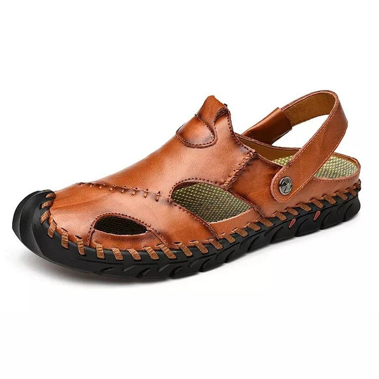 Hand-stitched Outdoor Casual Leather Beach Shoes Sandals for Men