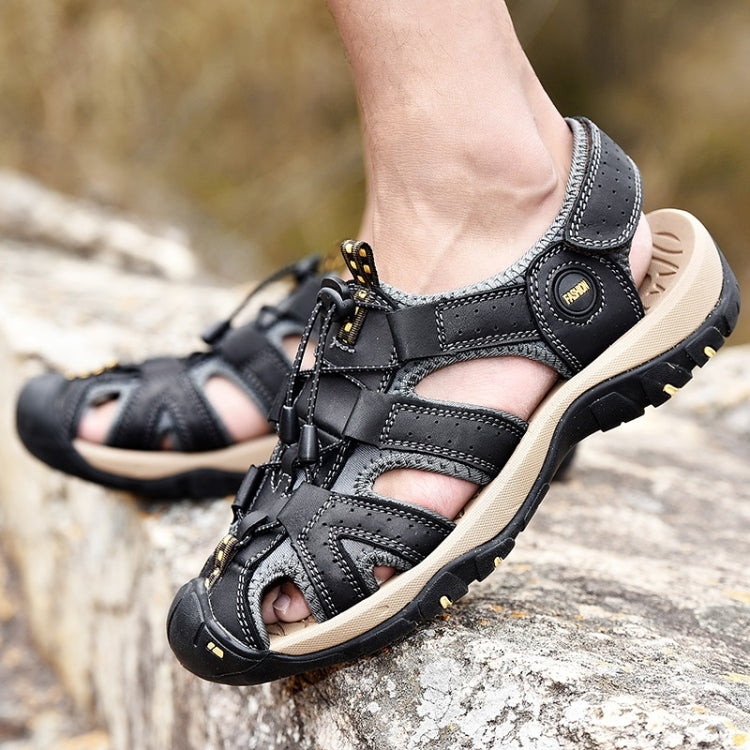 First Layer Cowhide Flexible and Comfortable Outdoor Casual Beach Sandals for Men